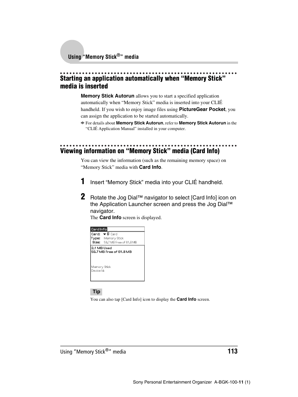 Sony PEG-SJ22 User Manual | Page 113 / 169