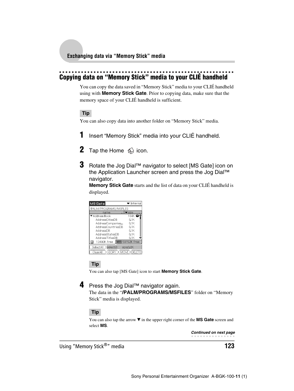 Sony PEG-SJ22 User Manual | Page 123 / 169