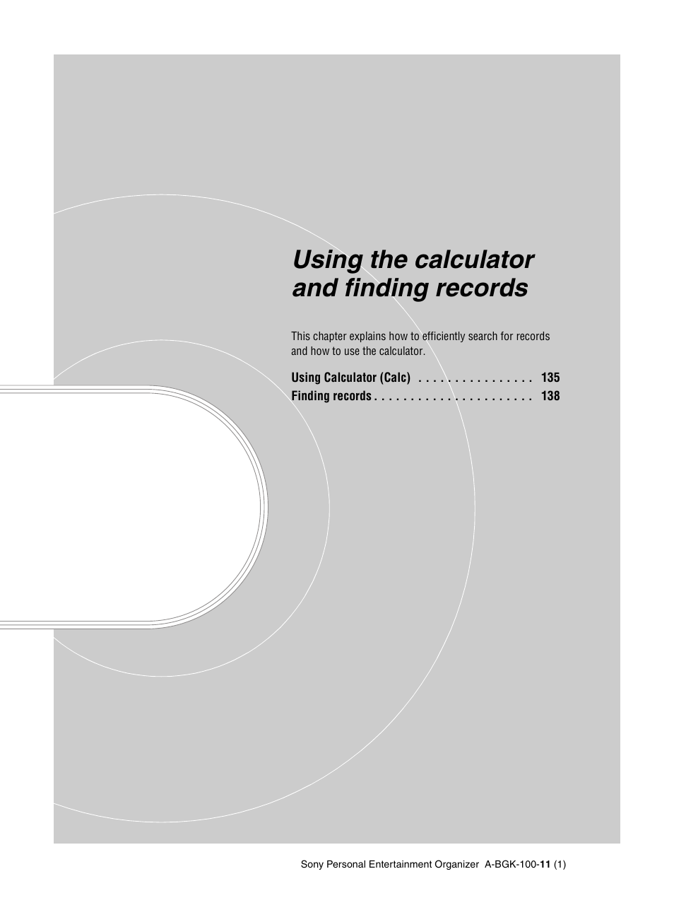 Using the calculator and finding records | Sony PEG-SJ22 User Manual | Page 134 / 169