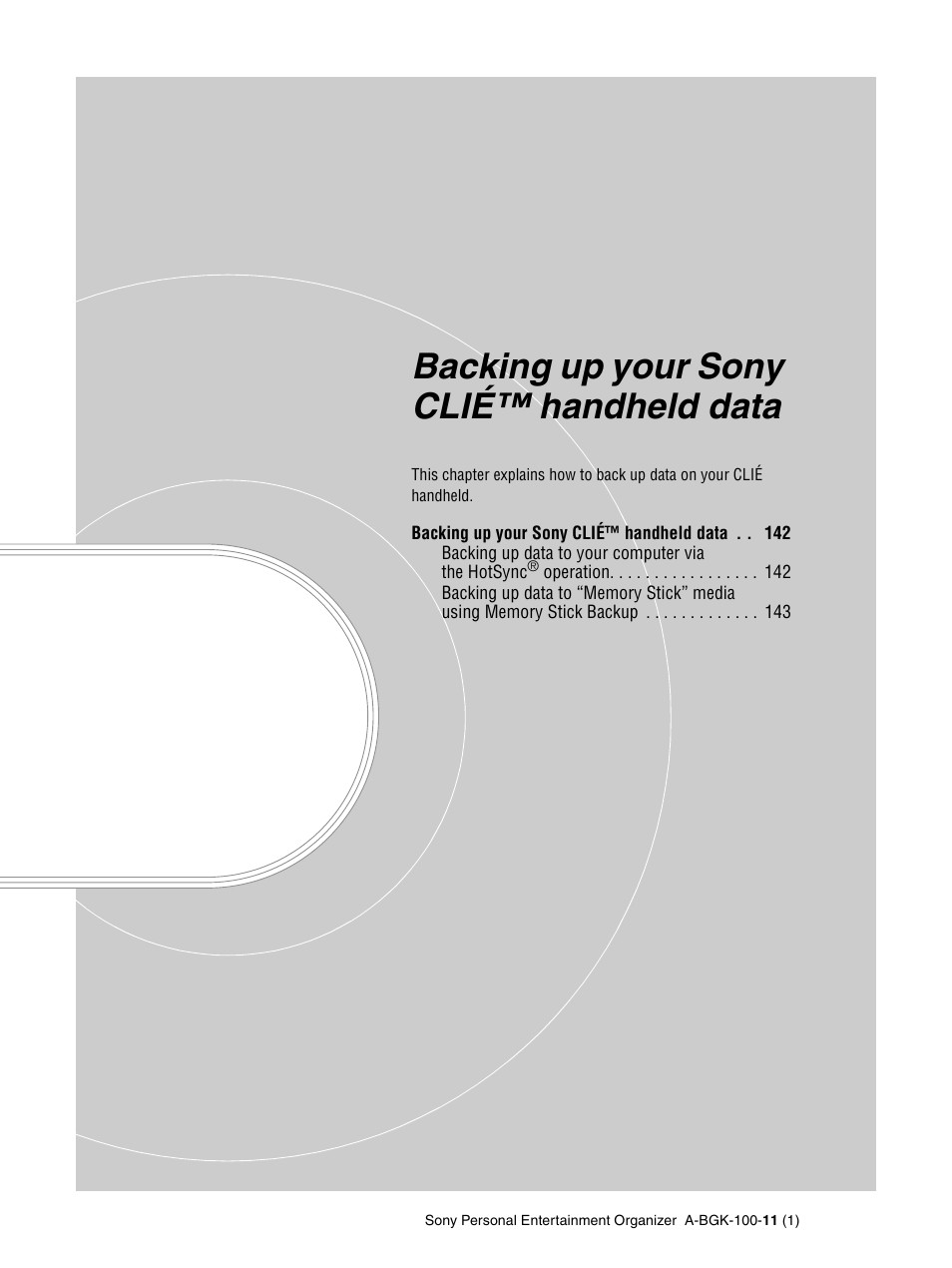 Backing up your sony clié™ handheld data | Sony PEG-SJ22 User Manual | Page 141 / 169