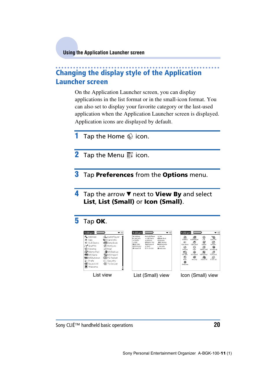 Sony PEG-SJ22 User Manual | Page 20 / 169