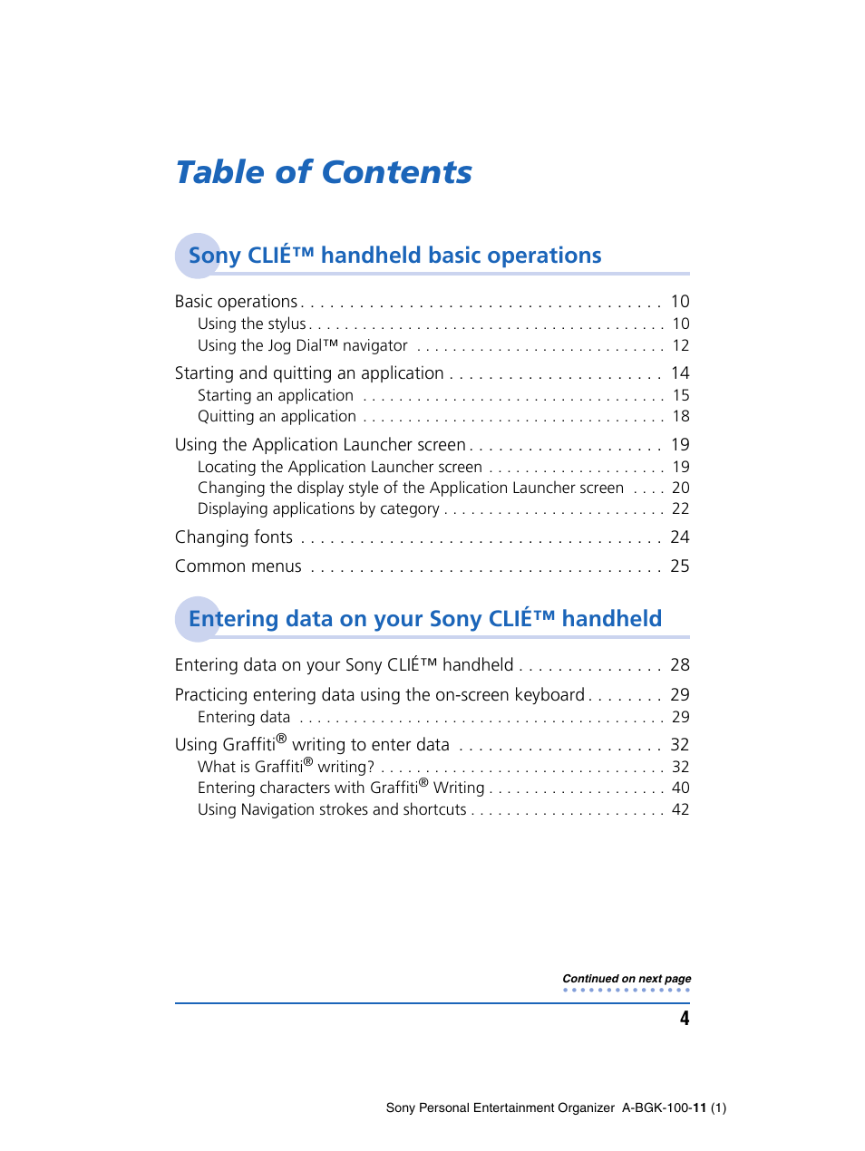 Sony PEG-SJ22 User Manual | Page 4 / 169