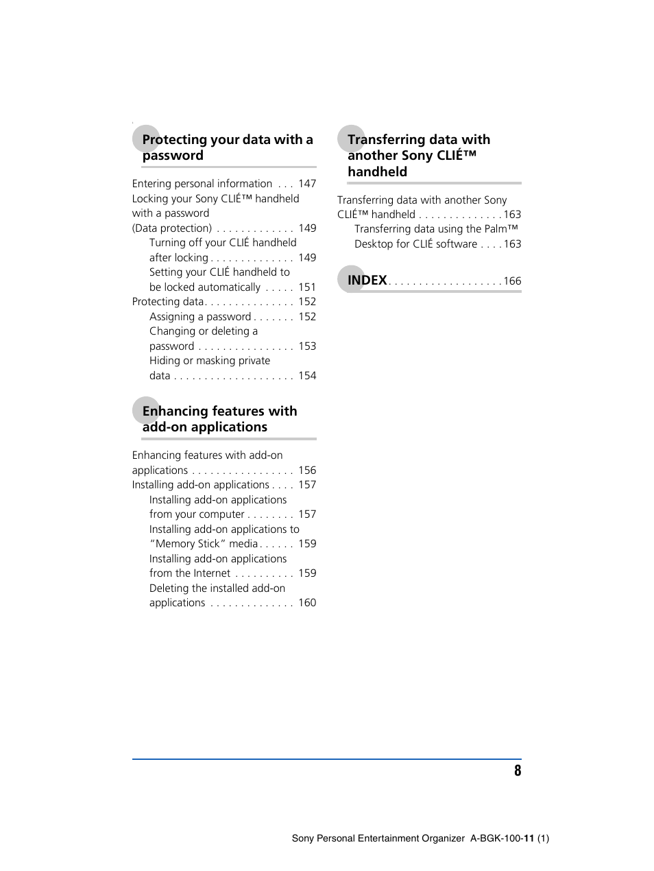 Sony PEG-SJ22 User Manual | Page 8 / 169