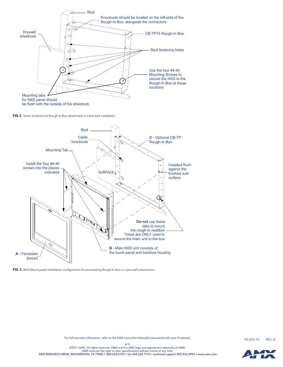 Fig. 3), In fig. 3), Fig. 3 | AMX Rough-In Box CB-TP15 User Manual | Page 2 / 2