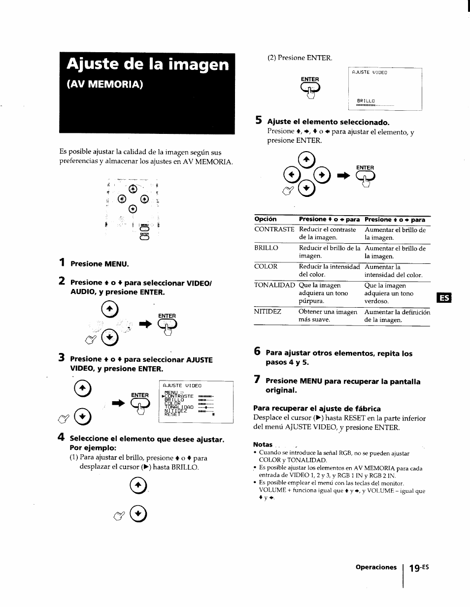 Ajuste de la imagen | Sony KL-W7000 User Manual | Page 83 / 96