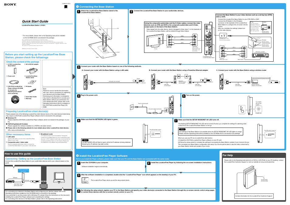 Sony LF-B10 User Manual | 2 pages