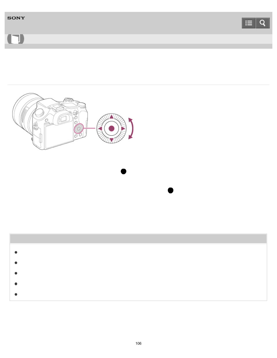 Using the control wheel, Help guide | Sony DSC-RX10 User Manual | Page 115 / 422