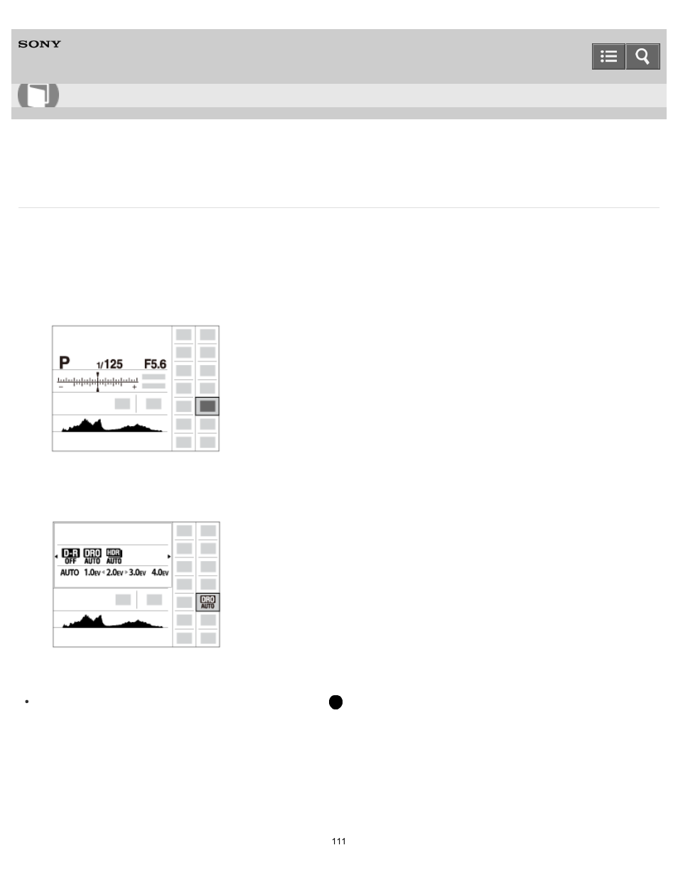 Using the “quick navi, Help guide | Sony DSC-RX10 User Manual | Page 120 / 422