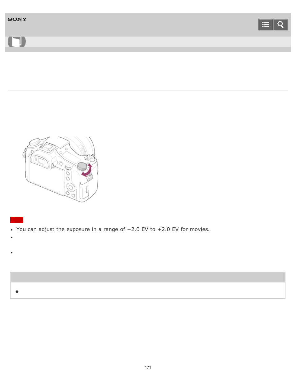Exposure compensation dial, Help guide | Sony DSC-RX10 User Manual | Page 180 / 422