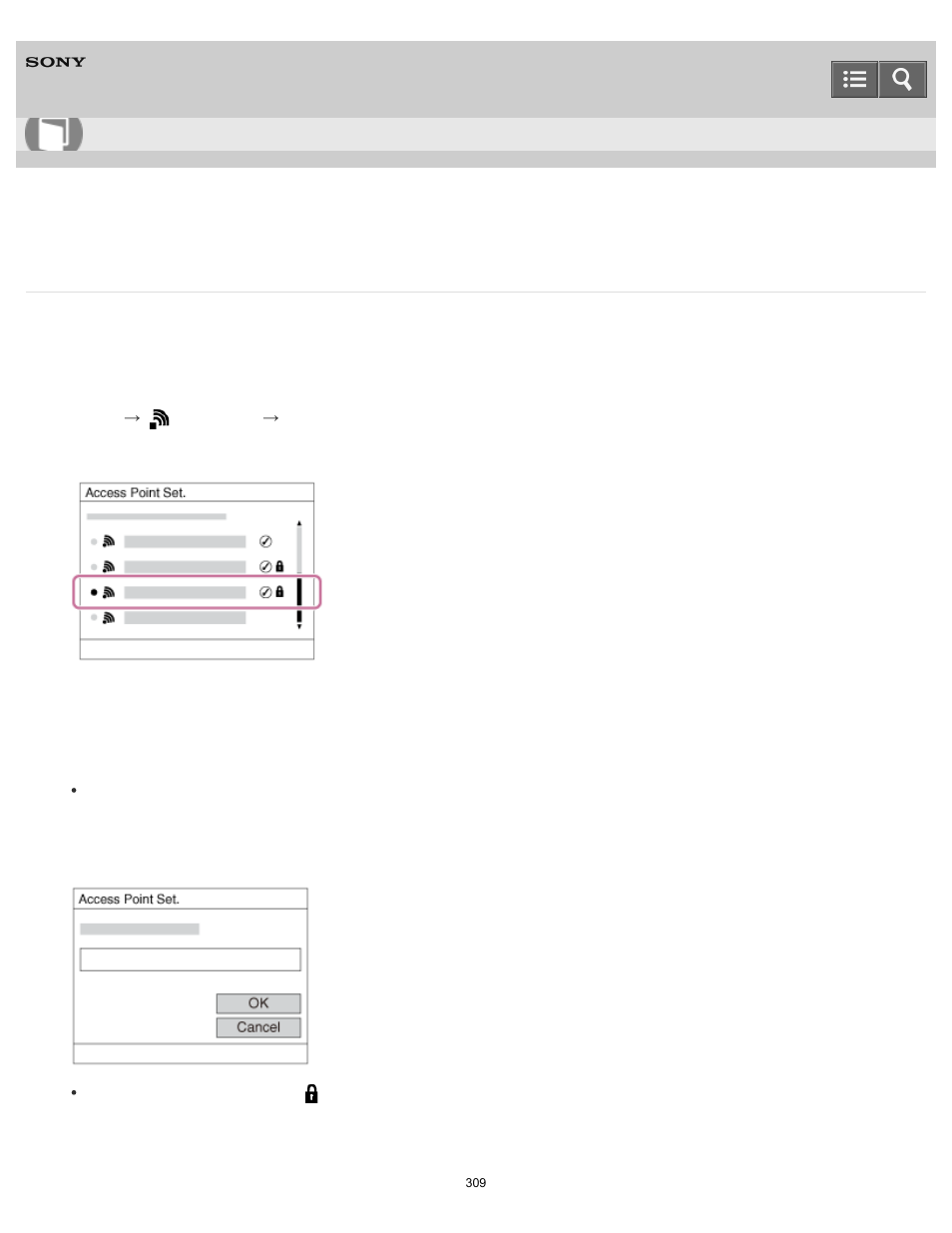 Access point set, You can register your access point manually, Help guide | Sony DSC-RX10 User Manual | Page 318 / 422