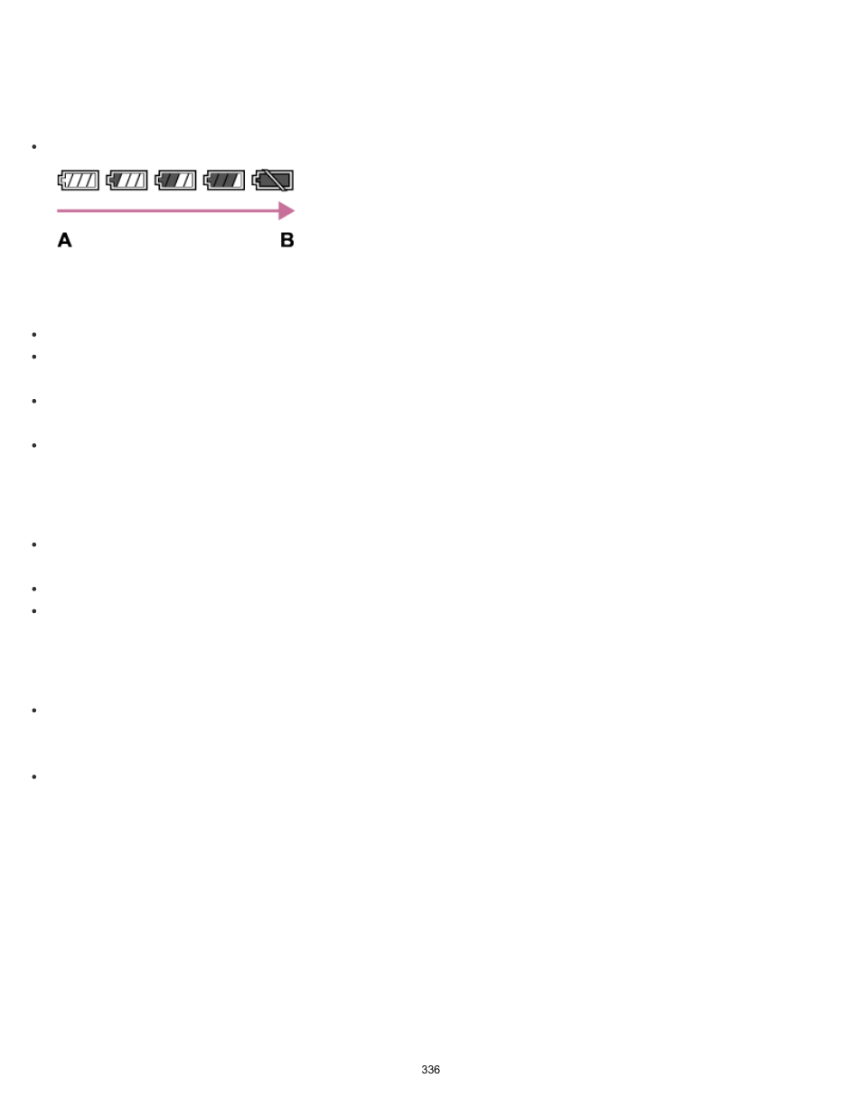 Remaining battery indicator, How to store the battery pack, On battery life | Sony DSC-RX10 User Manual | Page 345 / 422