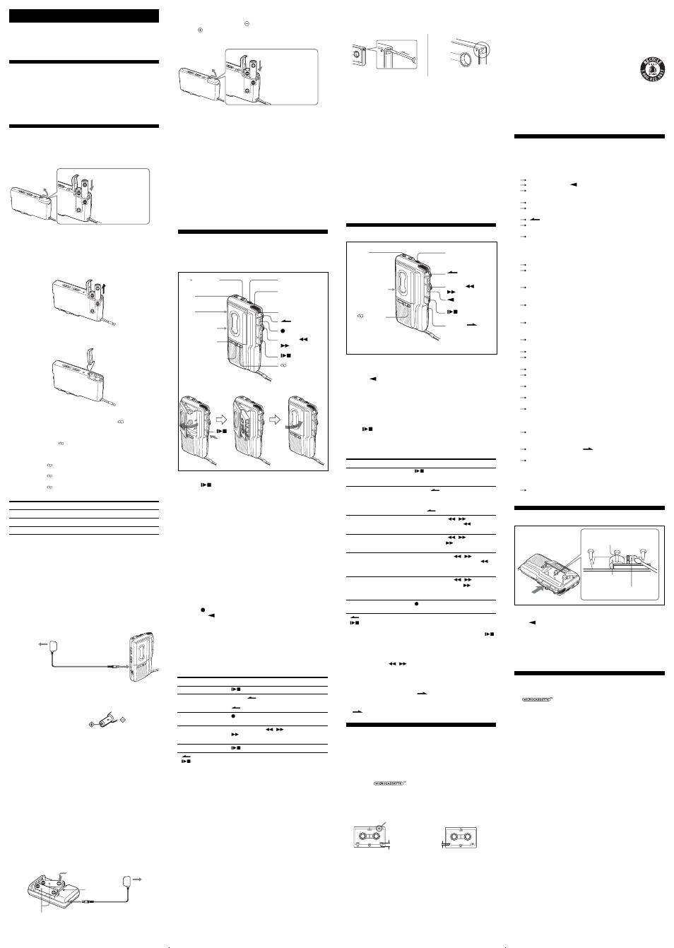 Advertencia, Acerca de este manual, Fuentes de alimentación | Solución de problemas, Mantenimiento, Especificaciones, Reproducción de cintas, Precauciones, Grabación | Sony M-675V User Manual | Page 2 / 2