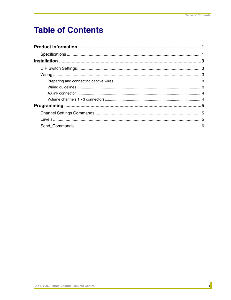 AMX AXB-VOL3 User Manual | Page 3 / 12