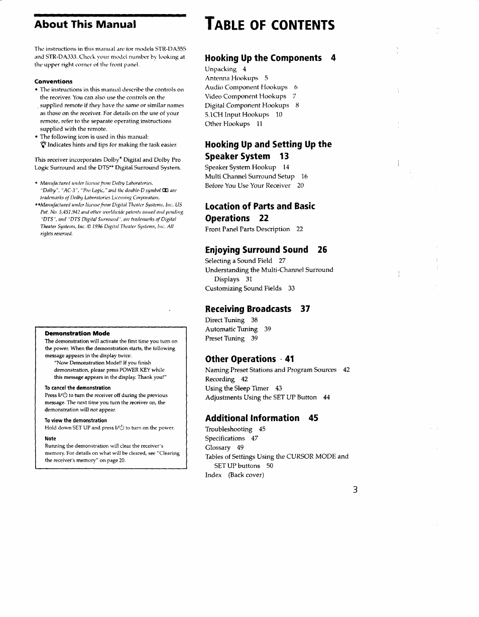 Sony STR-DA333ES User Manual | Page 3 / 52