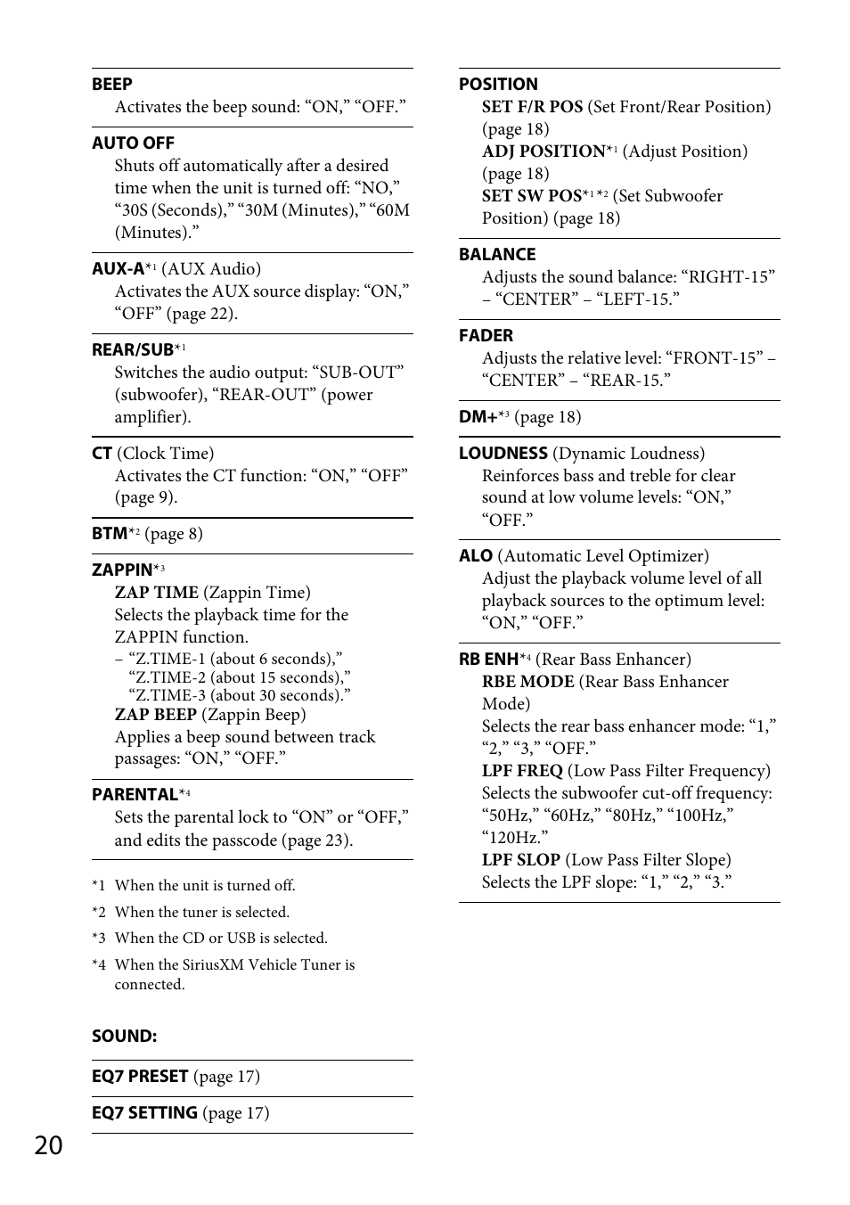 Sony CDX-GT570UP User Manual | Page 20 / 100
