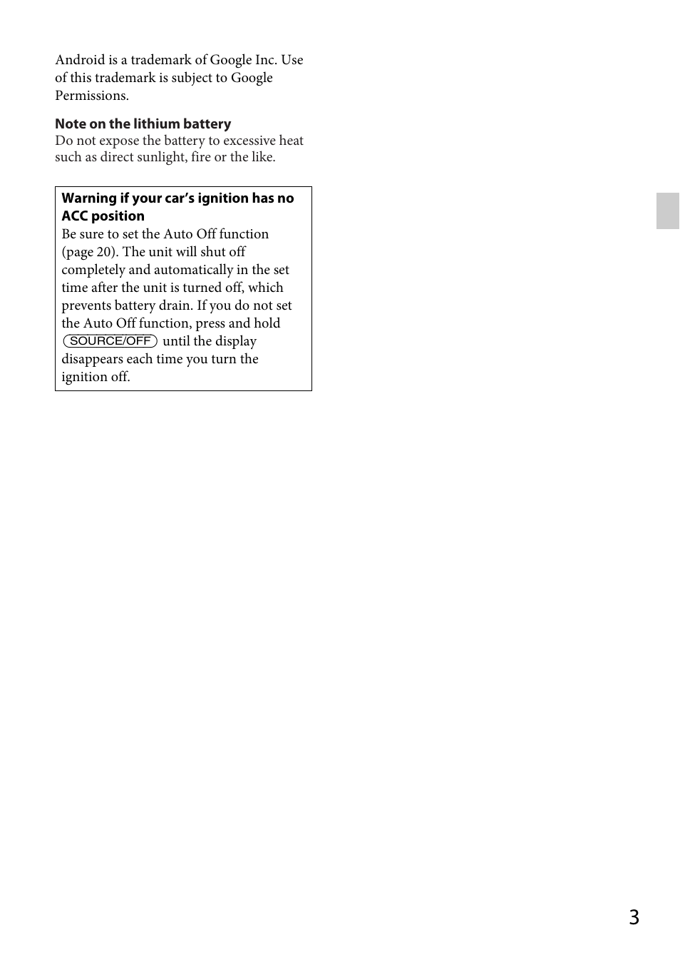 Sony CDX-GT570UP User Manual | Page 3 / 100