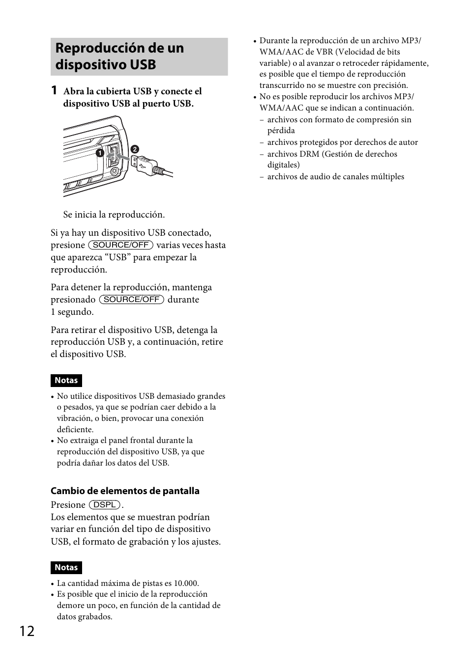 Reproducción de un dispositivo usb | Sony CDX-GT570UP User Manual | Page 76 / 100
