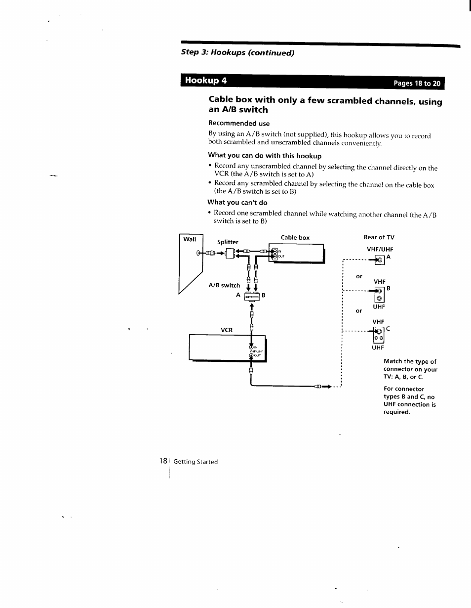 Recommended use, What you can do with this hookup, What you can't do | Sony SLV-690HF User Manual | Page 18 / 59