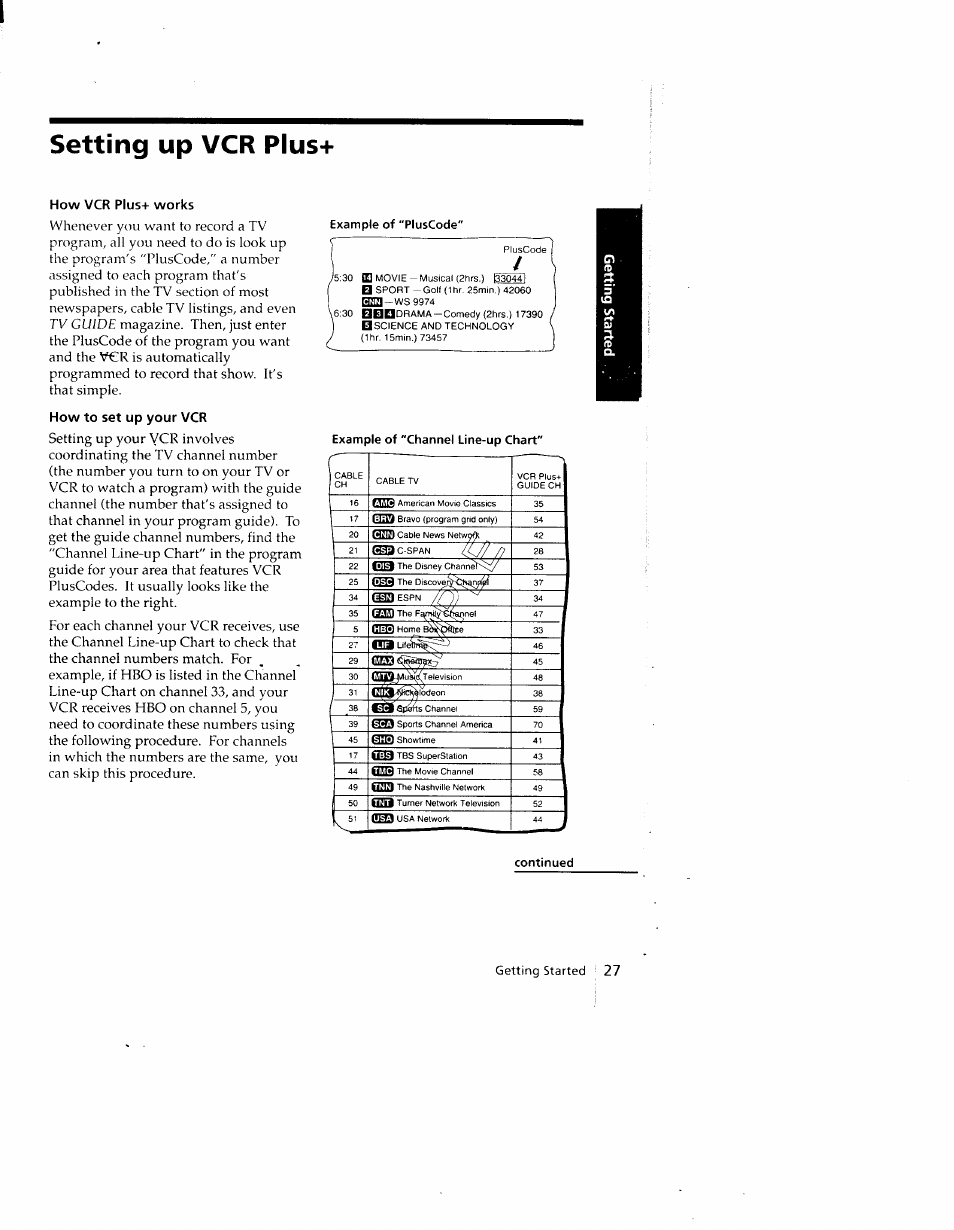 Setting up vcr plus, How vcr plus+ works, How to set up your vcr | Sony SLV-690HF User Manual | Page 27 / 59