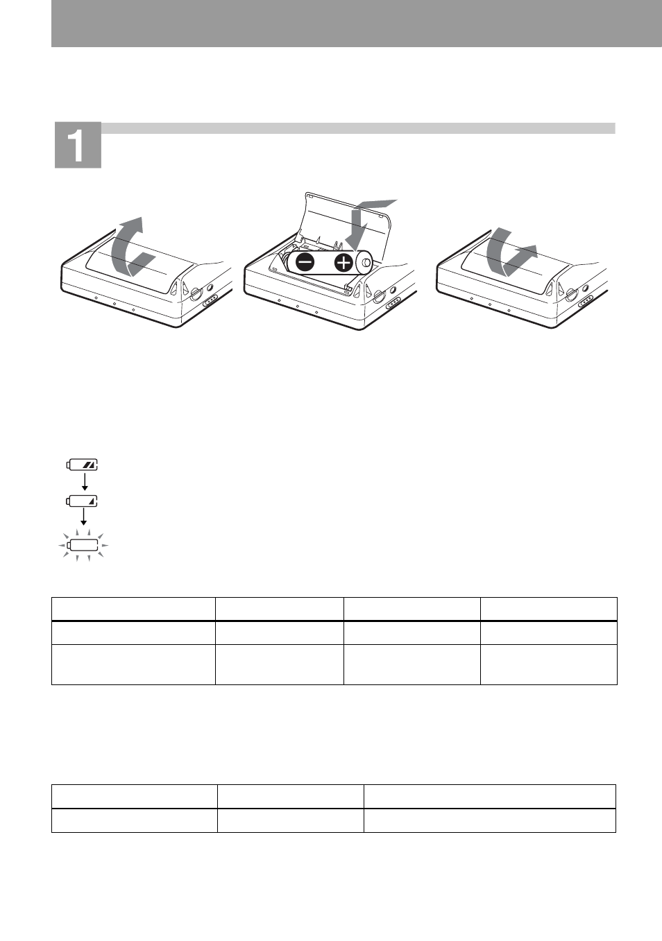 Getting started, Insert an alkaline dry battery | Sony MZ-NF520D User Manual | Page 16 / 68