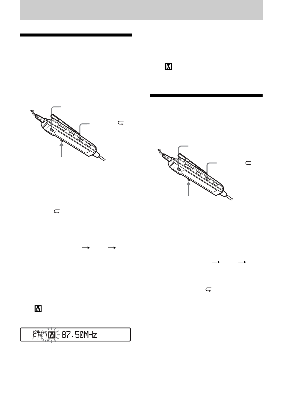 Various way to use the radio, Presetting radio stations, Listening to the preset radio stations | Sony MZ-NF520D User Manual | Page 35 / 68