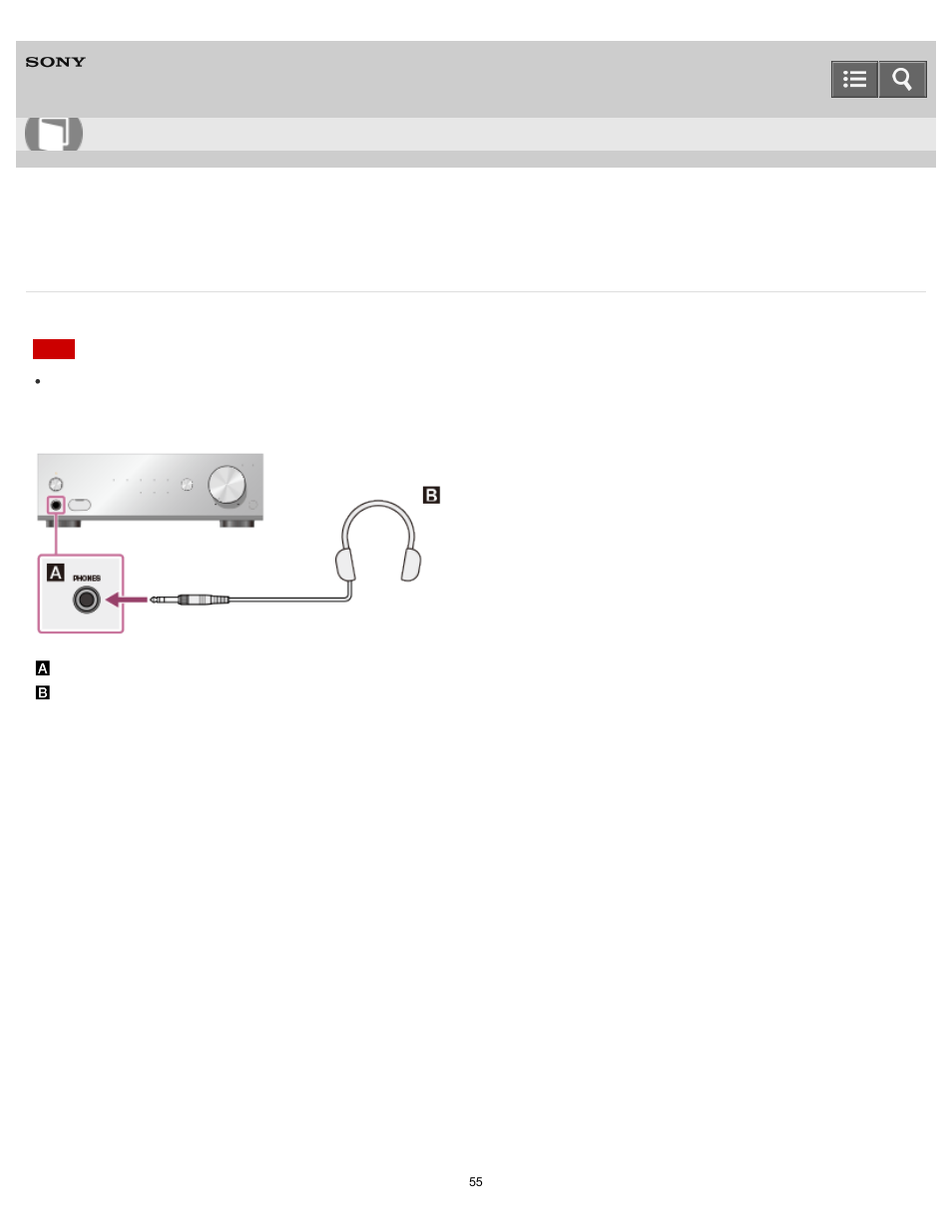 Connecting headphones, Help guide | Sony UDA-1 User Manual | Page 55 / 79