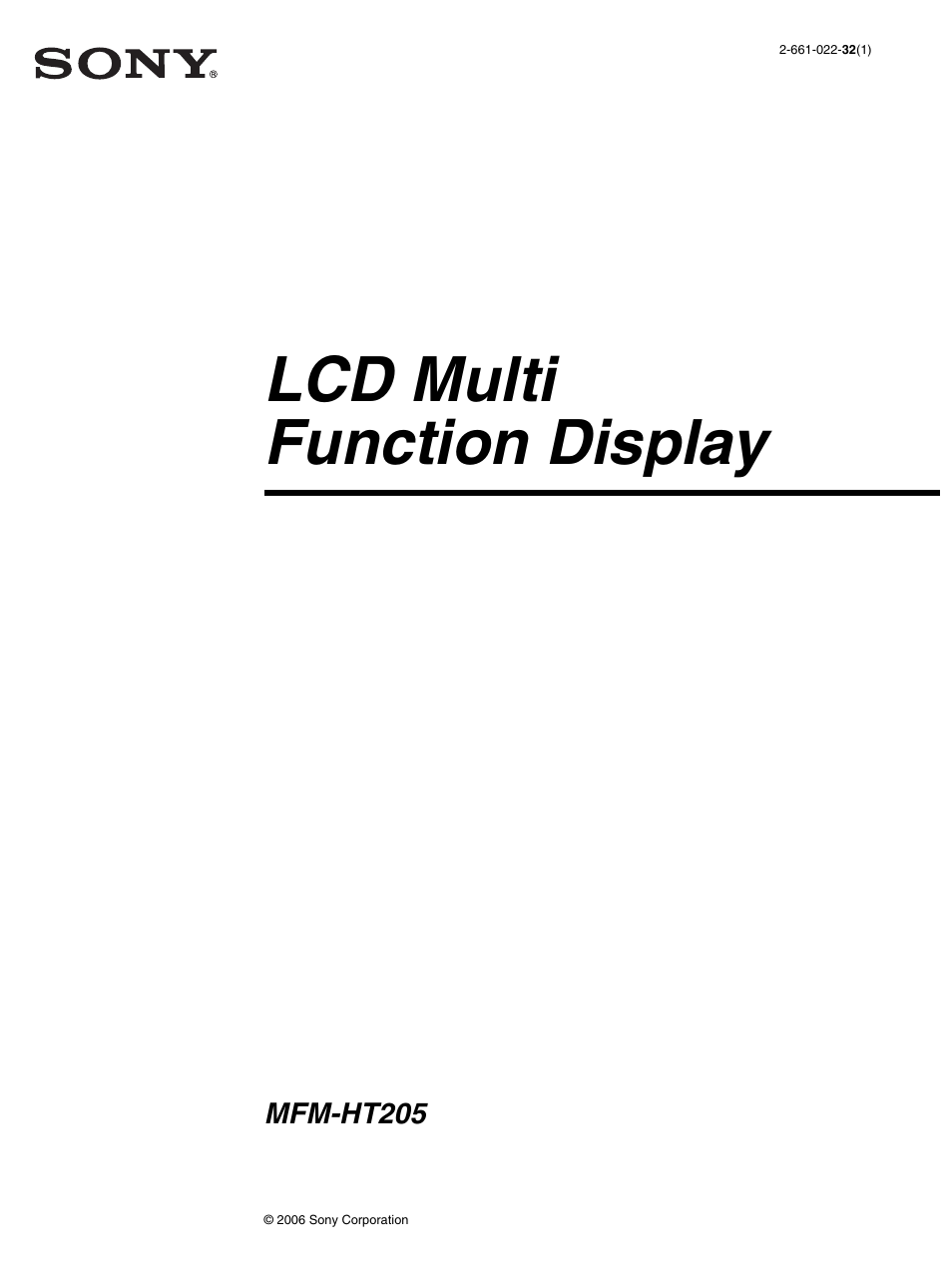 Sony MFM-HT205 User Manual | 133 pages
