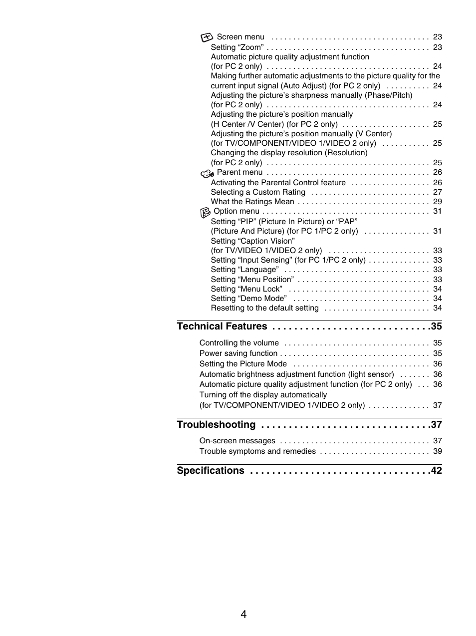 Sony MFM-HT205 User Manual | Page 4 / 133