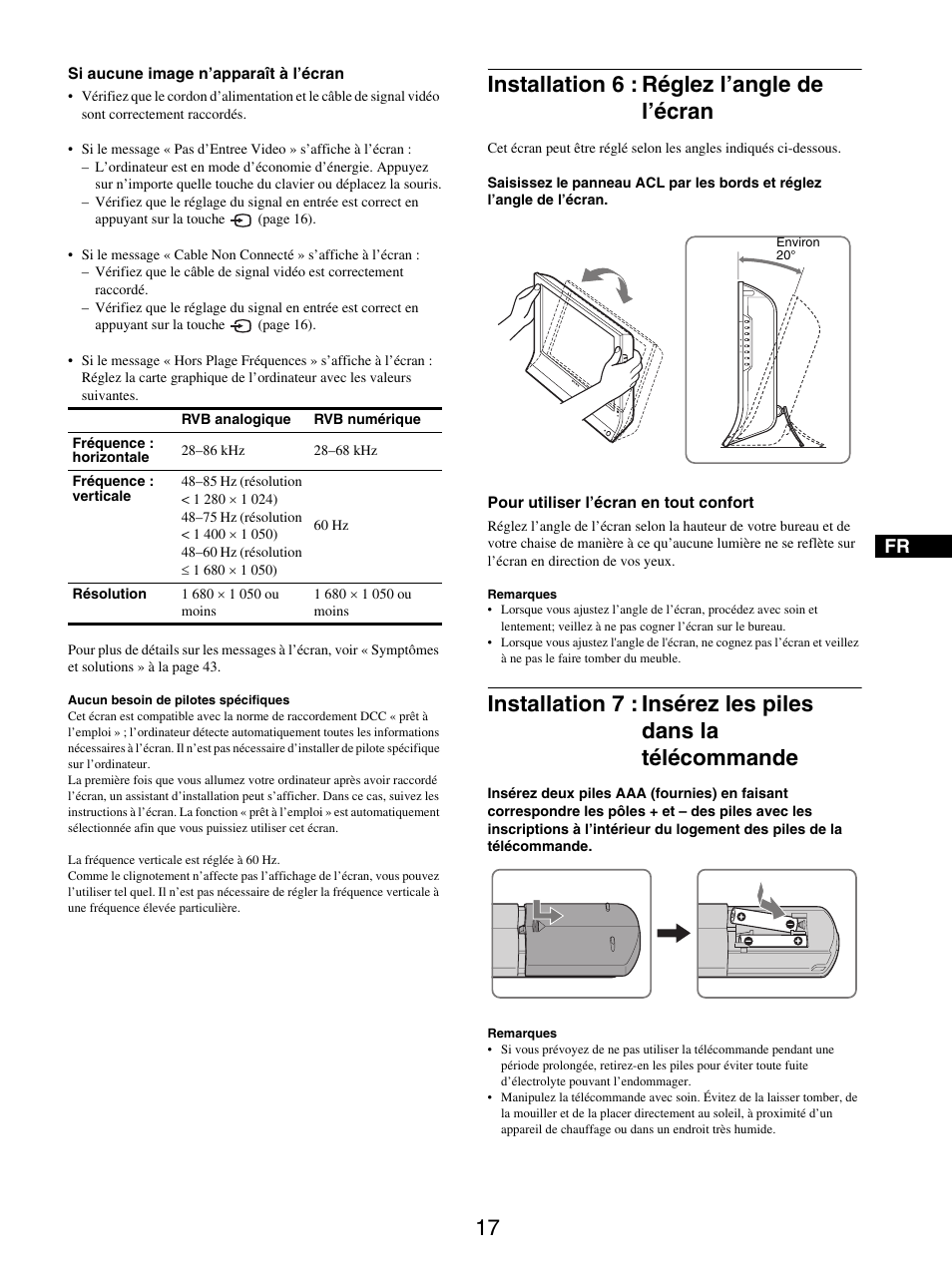 Installation 6 : réglez l’angle de l’écran | Sony MFM-HT205 User Manual | Page 59 / 133