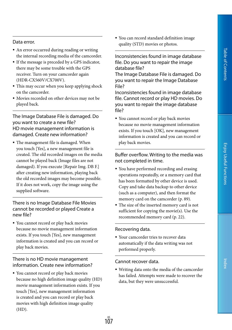 Sony HDR-CX700V User Manual | Page 107 / 128
