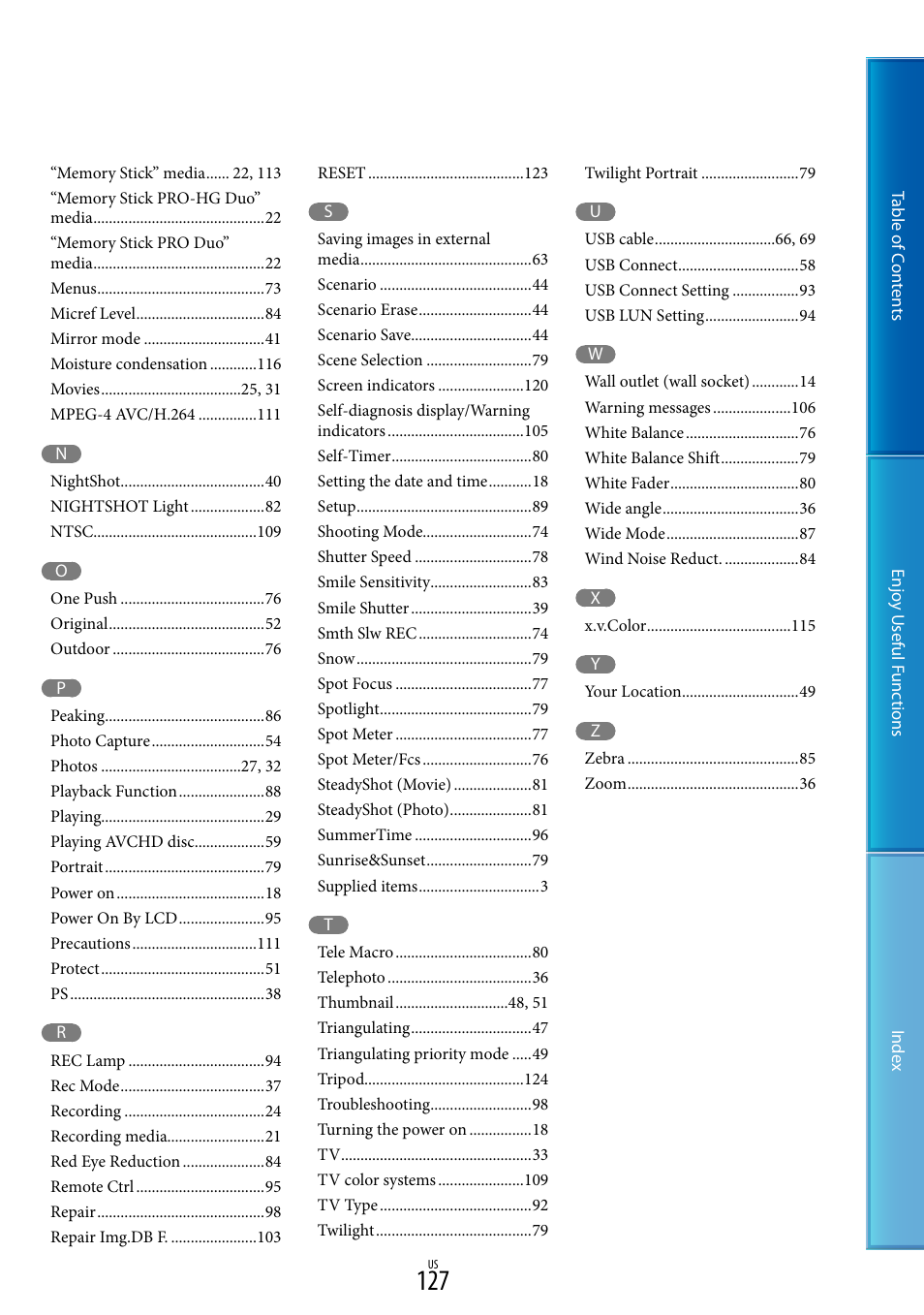 Sony HDR-CX700V User Manual | Page 127 / 128