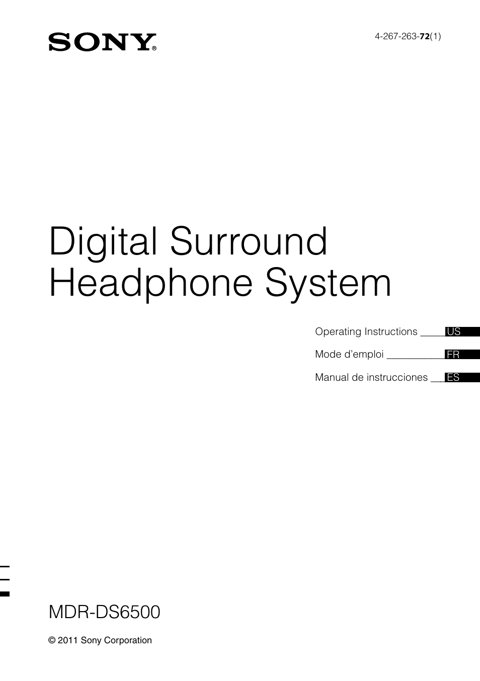 Sony MDR-DS6500 User Manual | 88 pages