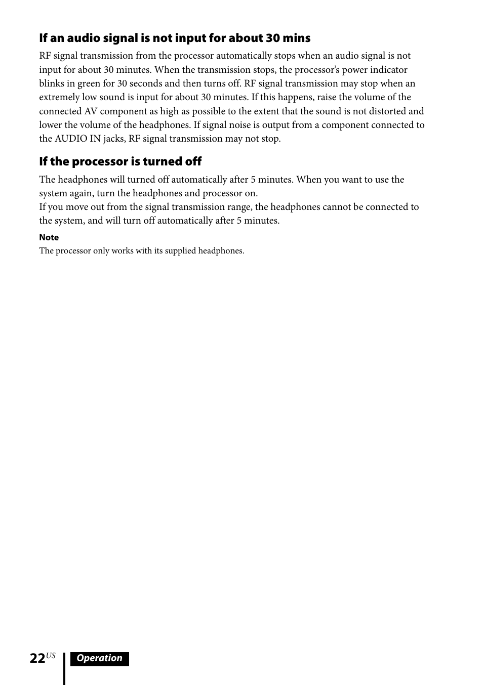 Sony MDR-DS6500 User Manual | Page 22 / 88