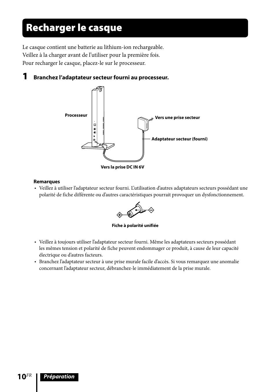 Recharger le casque | Sony MDR-DS6500 User Manual | Page 38 / 88