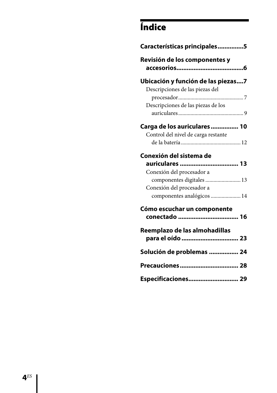 Índice | Sony MDR-DS6500 User Manual | Page 60 / 88