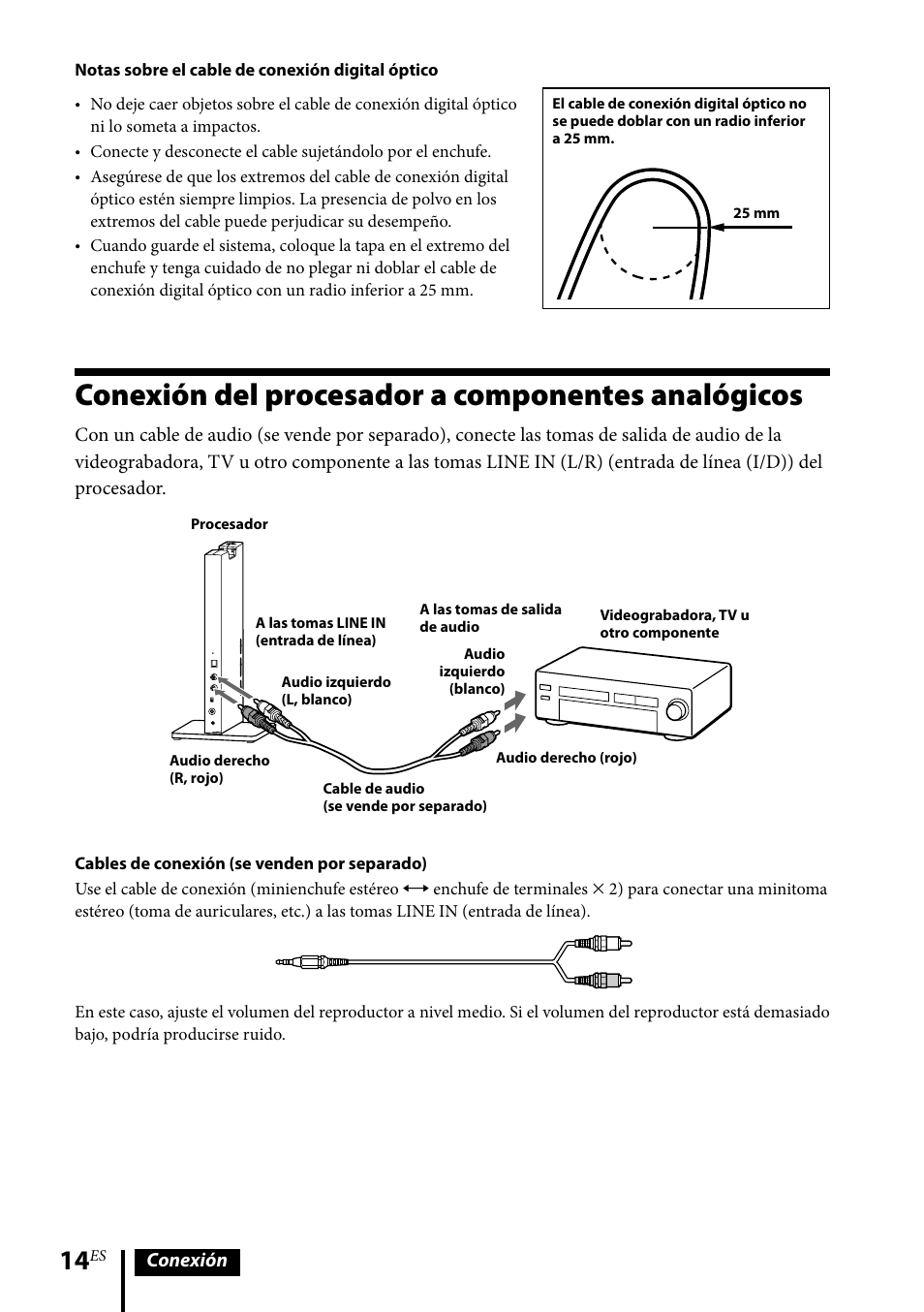 Conexión del procesador a componentes analógicos, Conexión | Sony MDR-DS6500 User Manual | Page 70 / 88