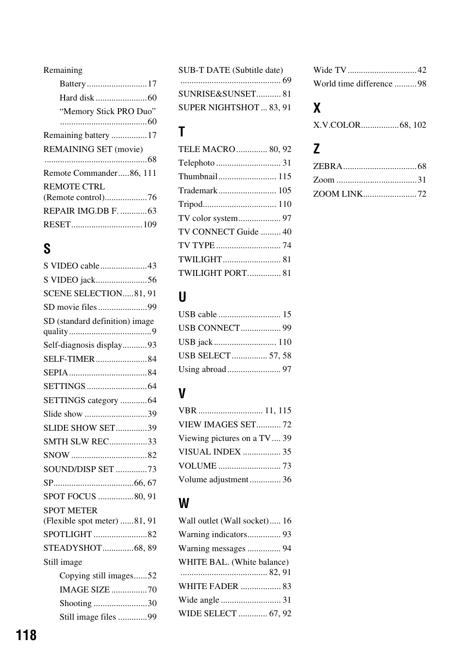 Sony HDR-SR10 User Manual | Page 118 / 119