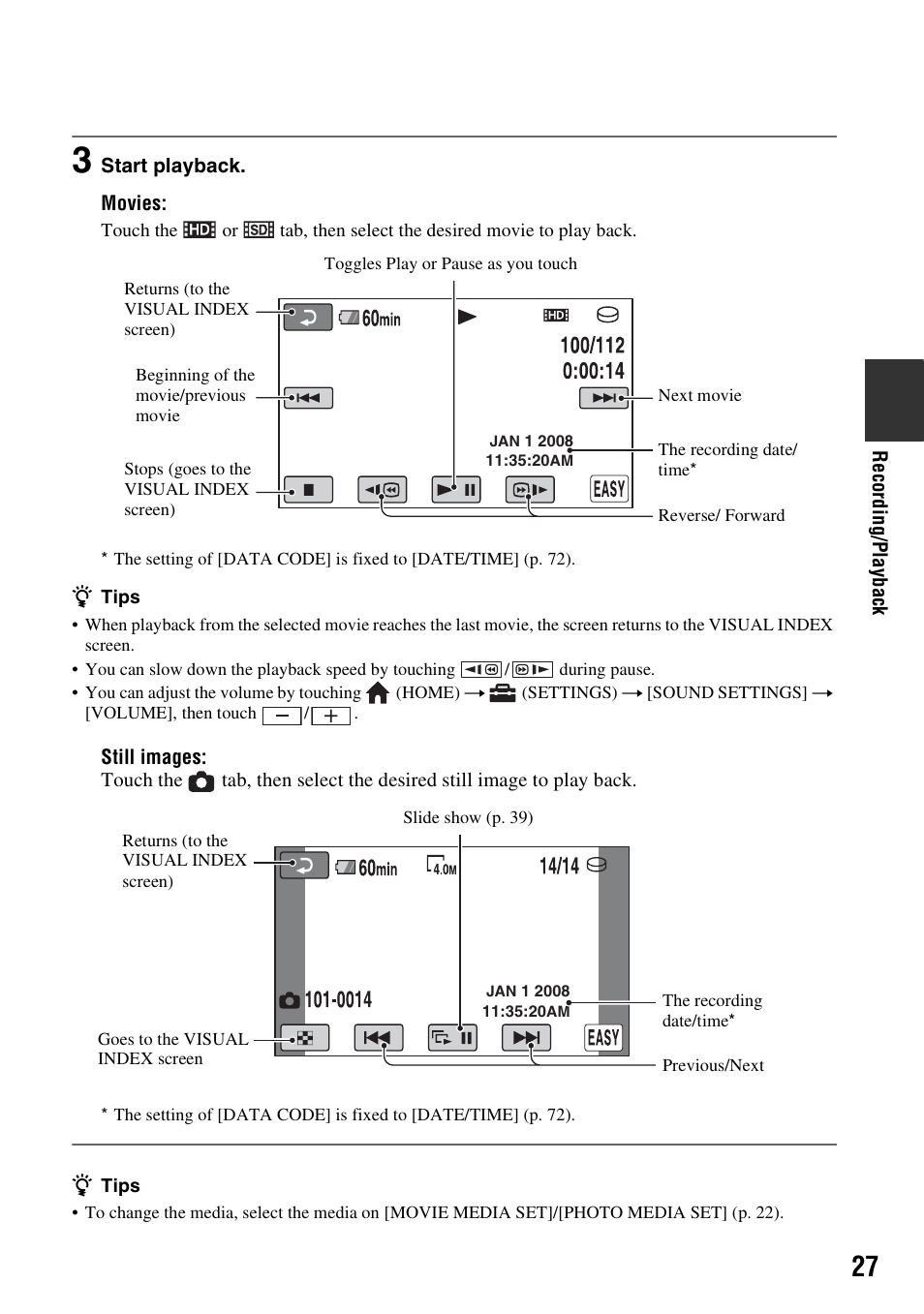 Sony HDR-SR10 User Manual | Page 27 / 119