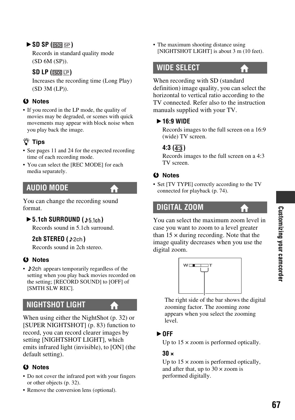 P. 67) | Sony HDR-SR10 User Manual | Page 67 / 119