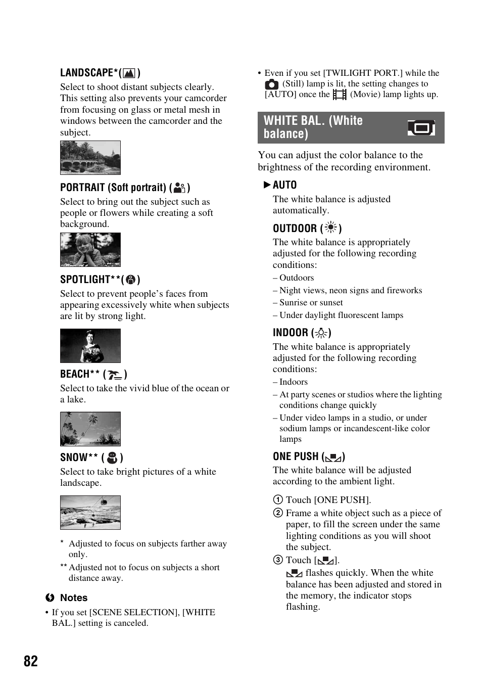White bal. (white balance) | Sony HDR-SR10 User Manual | Page 82 / 119