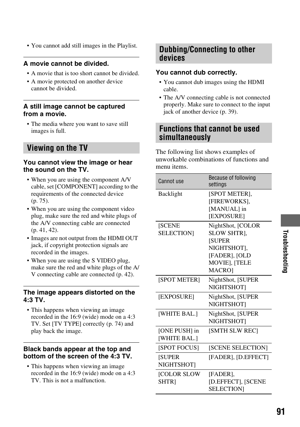 P. 91) | Sony HDR-SR10 User Manual | Page 91 / 119