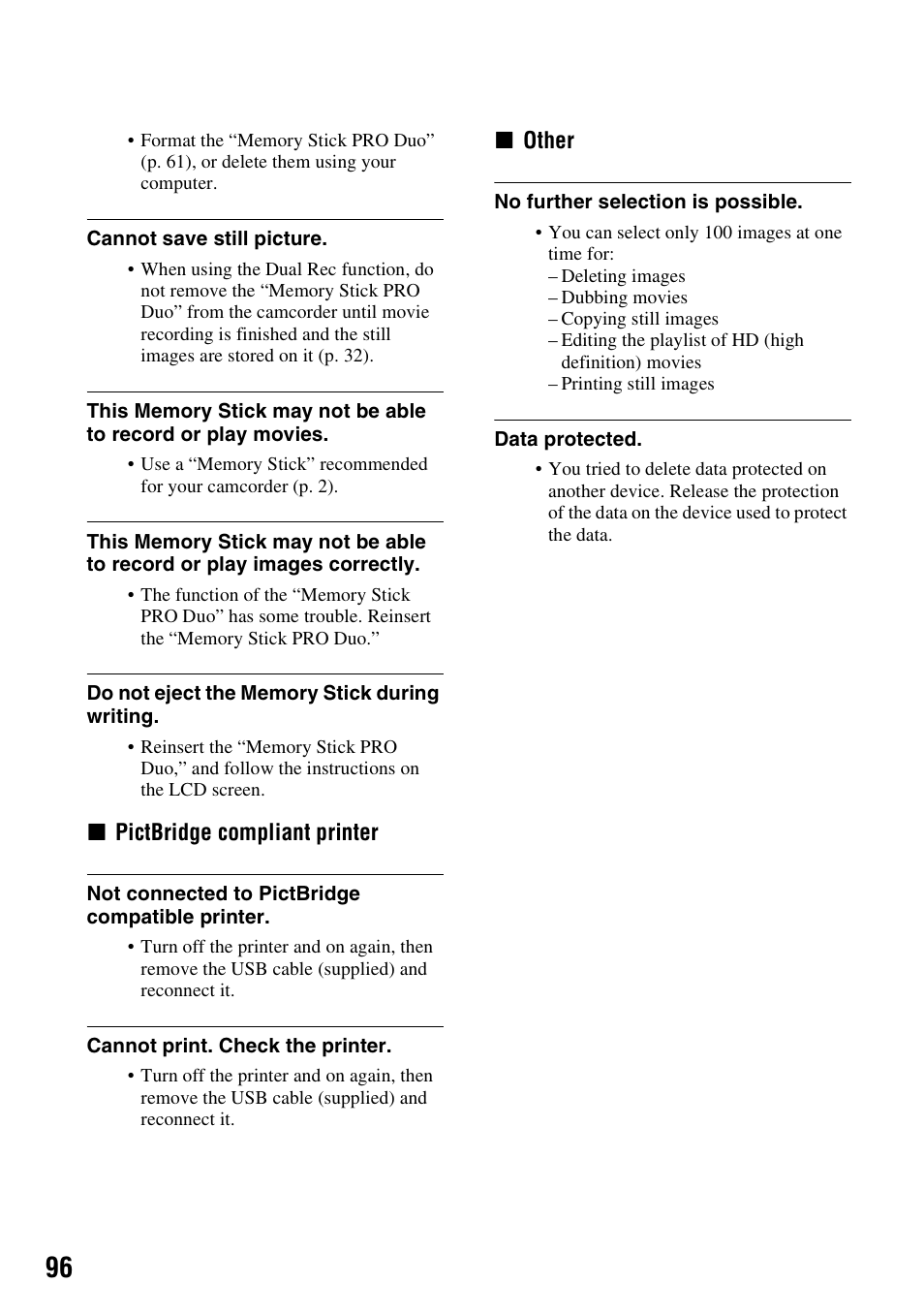 Sony HDR-SR10 User Manual | Page 96 / 119