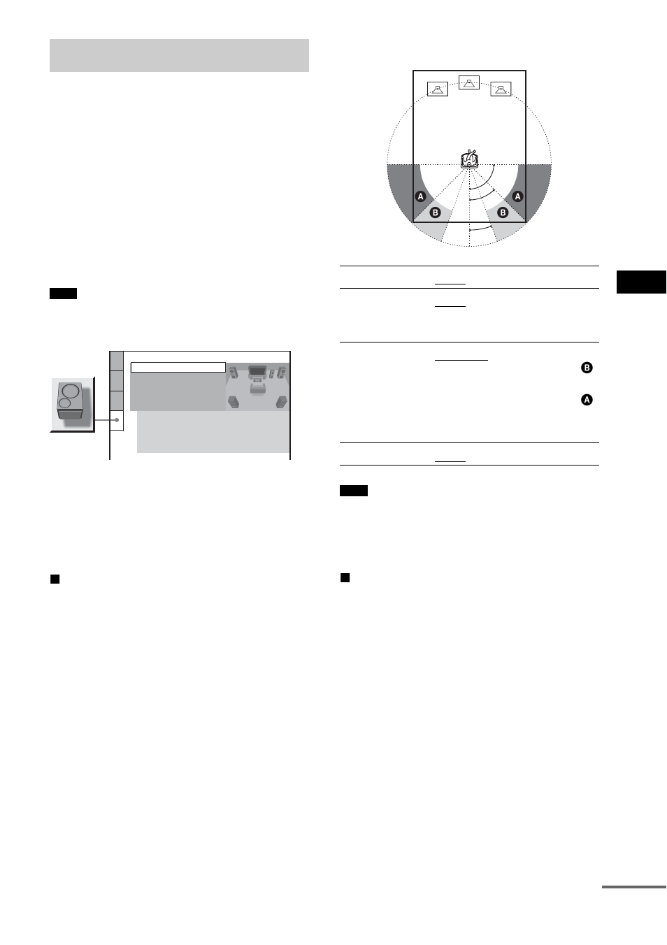 Settings for the speakers, Speaker setup | Sony DAV-FX10 User Manual | Page 77 / 100