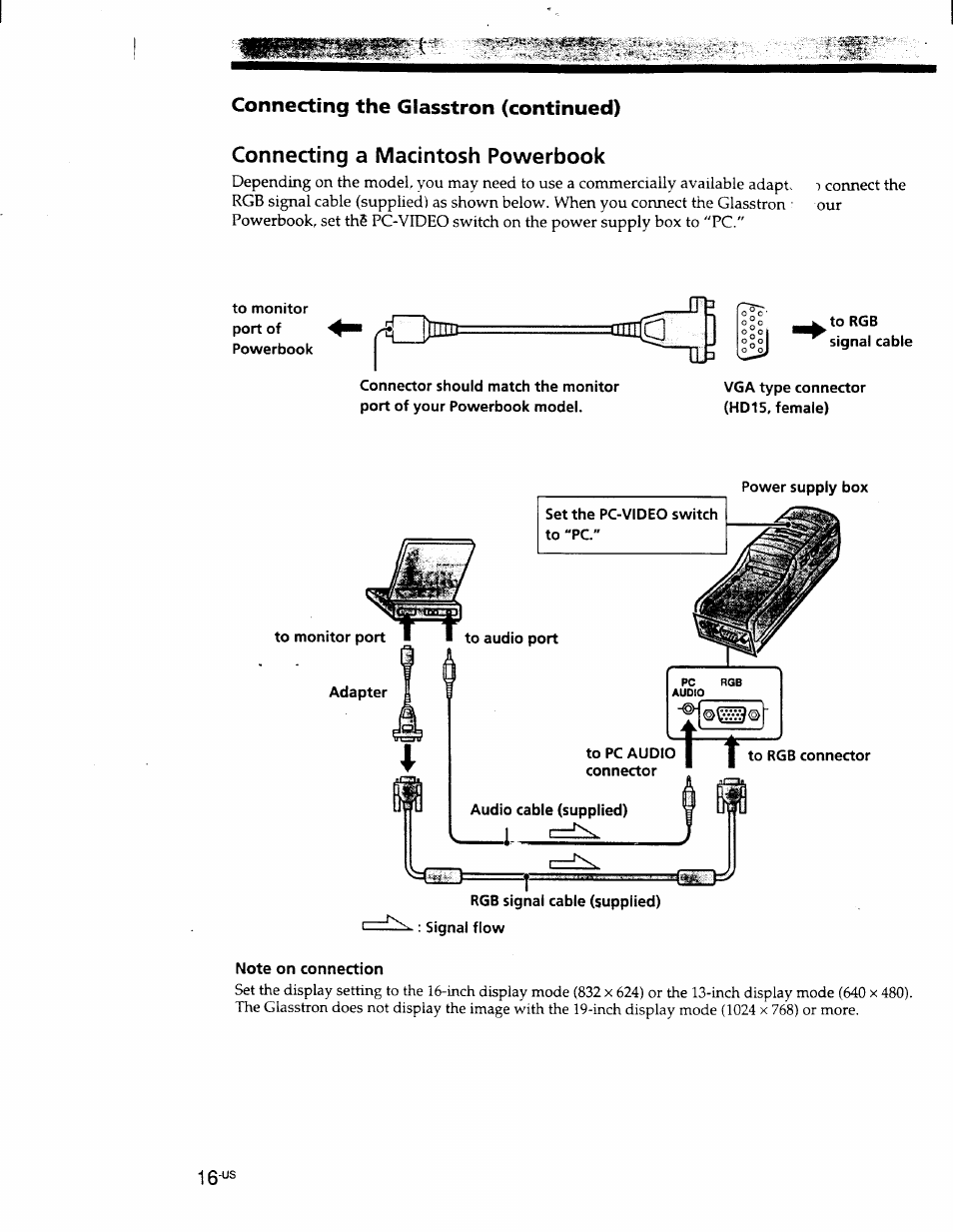 Connecting a macintosh powerbook | Sony PLM-S700 User Manual | Page 16 / 57