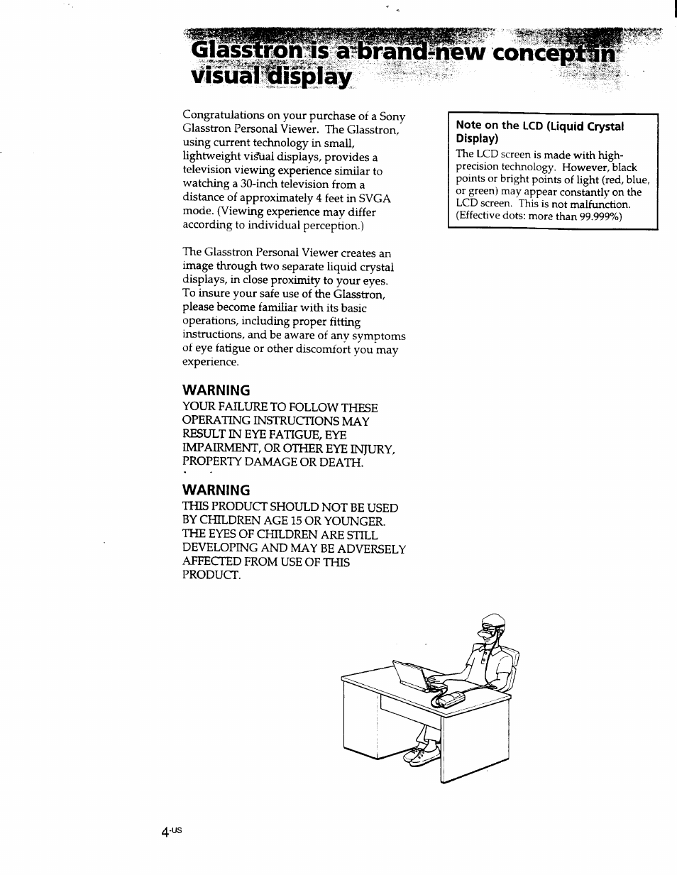 Visuaf^isplay, Conraptin, Warning | Sony PLM-S700 User Manual | Page 4 / 57