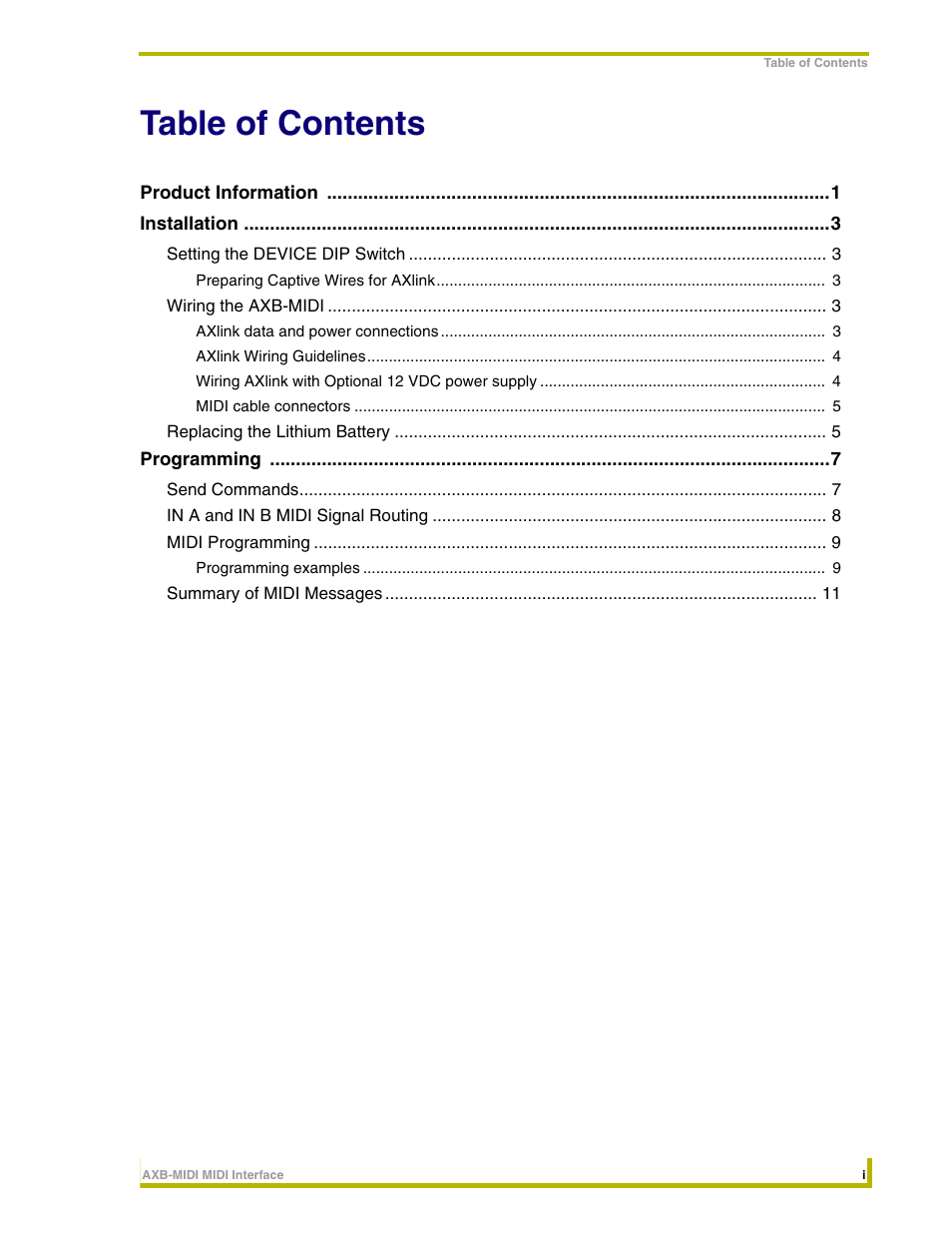 AMX AXB-MIDI User Manual | Page 3 / 20