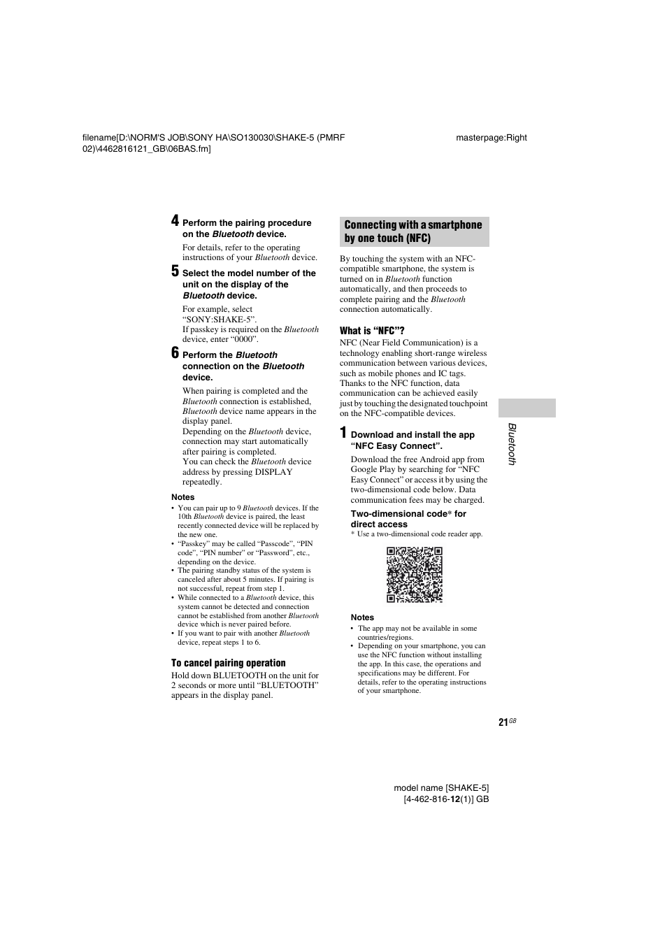 Sony SHAKE5 User Manual | Page 21 / 40