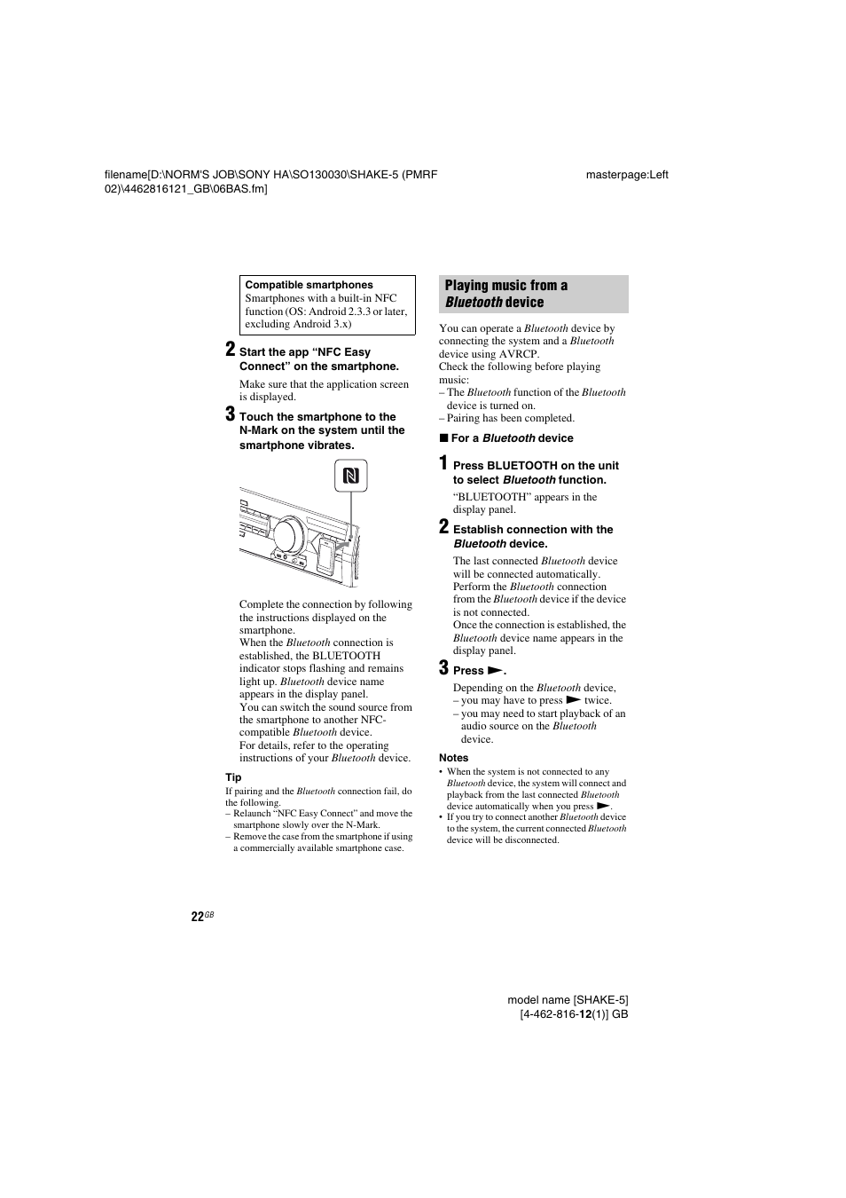 Sony SHAKE5 User Manual | Page 22 / 40