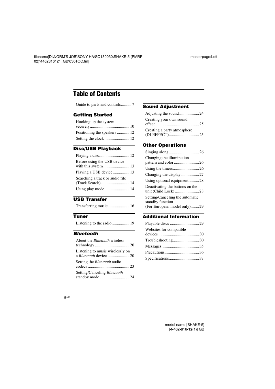 Sony SHAKE5 User Manual | Page 6 / 40