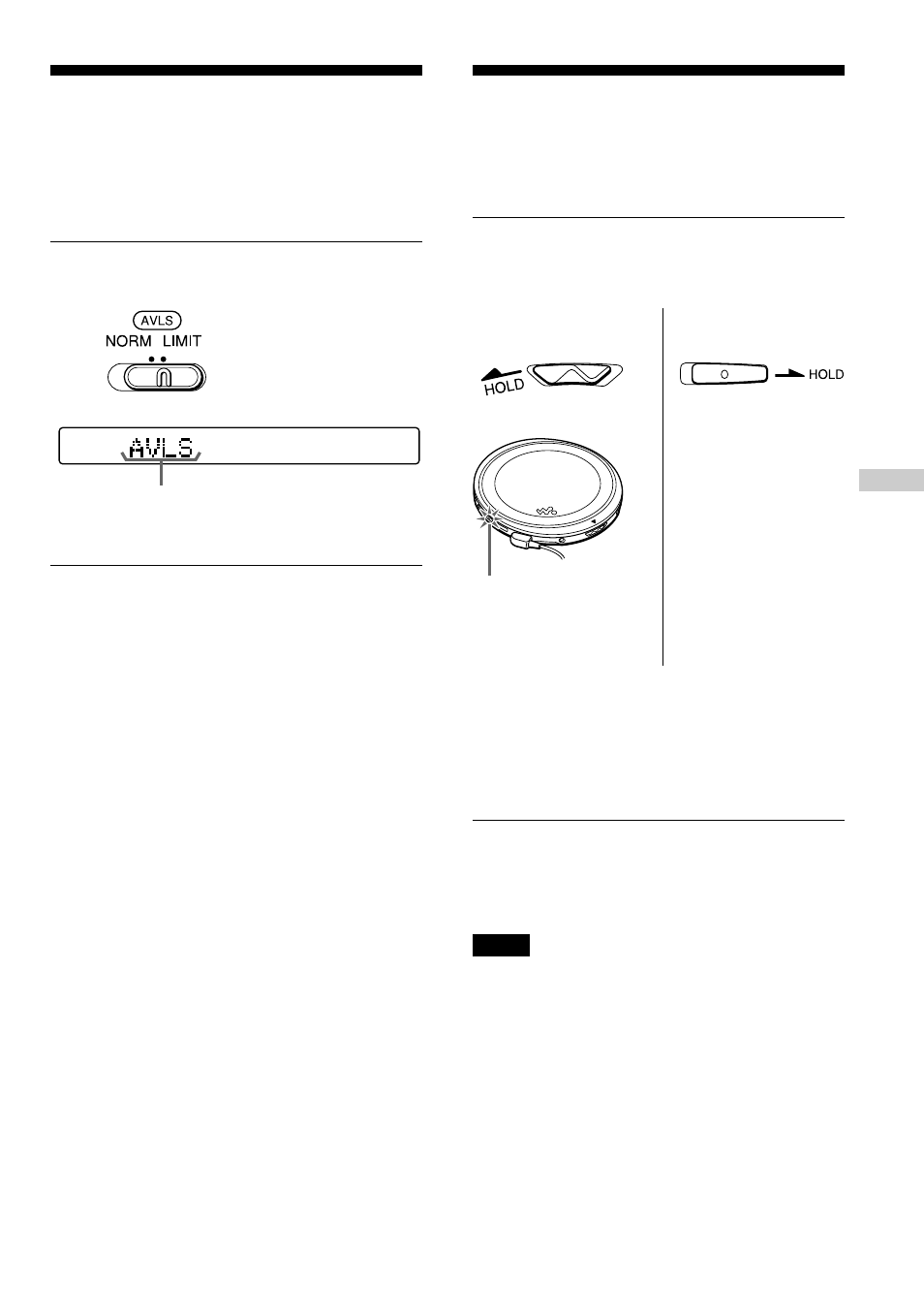 Protecting your hearing (avls), Locking the controls (hold), 15 locking the controls | Protecting your hearing | Sony D-EJ1000 User Manual | Page 15 / 32